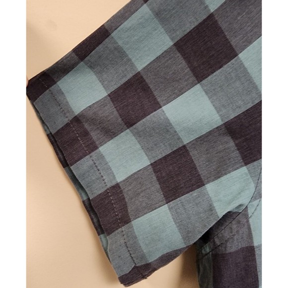 Urban Pipeline Shirt Men 2XL Teal Plaid Short Sleeve - Picture 6 of 13
